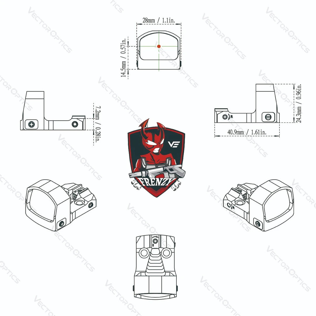 Frenzy-S 1x17x24 MIC Red Dot Sight FDE