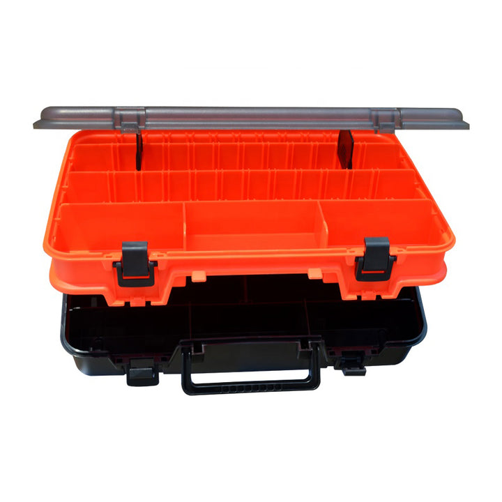 FISHING TACKLE LURE BOX WITH SECURE-LOCKING