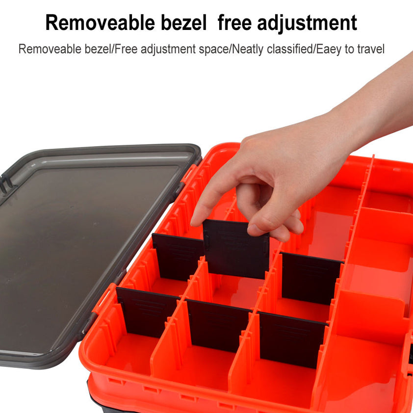 FISHING TACKLE LURE BOX WITH SECURE-LOCKING